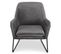 Fauteuil Design En Velours "baldy" 84cm Gris