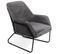 Fauteuil Design En Velours "baldy" 84cm Gris