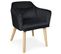 Fauteuil Scandinave Velours "scanda" 70cm Noir