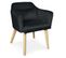 Lot De 2 Fauteuils Velours "scanda" 70cm Noir