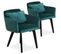 Lot De 2 Fauteuils Velours "scanda" 70cm Vert