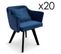 Lot De 20 Fauteuils En Velours "delante" 67cm Bleu