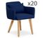 Lot De 20 Fauteuils Design "alan" 70cm Bleu