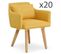 Lot De 20 Fauteuils Design "alan" 70cm Jaune