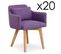 Lot De 20 Fauteuils Design "alan" 70cm Violet