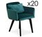 Lot De 20 Fauteuils En Velours "scanda" 70cm Vert