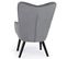 Fauteuil Design En Velours "artic" 100cm Gris