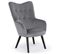 Fauteuil Design En Velours "artic" 100cm Gris