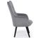 Fauteuil Design En Velours "artic" 100cm Gris