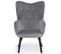 Fauteuil Design En Velours "artic" 100cm Gris