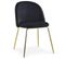 Lot De 2 Chaises Design En Velours "lia" 79cm Noir