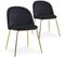 Lot De 2 Chaises Design En Velours "lia" 79cm Noir