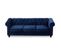 Canapé 3 Places Velours "chesterfield" 209cm Bleu