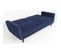 Canapé Convertible En Velours "garry" 220cm Bleu