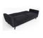 Canapé Convertible En Velours "garry" 220cm Noir