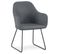 Fauteuil Design "blida" 87cm Gris et Noir