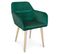 Fauteuil Scandinave Velours "mogal" 82cm Vert