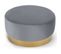 Pouf Rond En Velours Design "minnie" 75cm Argent