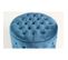 Pouf Rond Design En Velours "visalni" 60cm Bleu