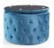 Pouf Rond Design En Velours "visalni" 60cm Bleu