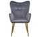 Fauteuil Scandinave Velours "dolna" 100cm Argent