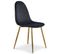 Lot De 4 Chaises En Velours "waynor" 87cm Noir