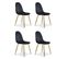 Lot De 4 Chaises En Velours "waynor" 87cm Noir