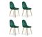 Lot De 4 Chaises En Velours "waynor" 87cm Vert