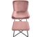 Fauteuil et Pouf En Velours "giergo" 93cm Rose