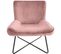 Fauteuil et Pouf En Velours "giergo" 93cm Rose