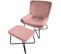 Fauteuil et Pouf En Velours "giergo" 93cm Rose