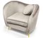 Fauteuil Design En Velours "brados" 96cm Taupe