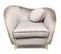 Fauteuil Design En Velours "brados" 96cm Taupe