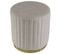 Pouf Rond En Velours Design "leytu" 43cm Taupe