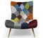 Fauteuil Scandinave Patchwork "roman" 95cm Multicolore