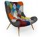 Fauteuil Scandinave Patchwork "roman" 95cm Multicolore