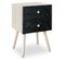 Table De Chevet 2 Tiroirs "tomina" 42cm Noir