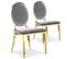 Lot De 2 Chaises Médaillon Velours "tatianna" 90cm Argent et Or