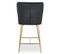 Chaise De Bar Velours Design "elsa" 100cm Noir