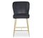 Chaise De Bar Velours Design "elsa" 100cm Noir