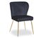 Lot De 2 Chaises Velours Design "elsa" 79cm Noir