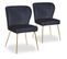 Lot De 2 Chaises Velours Design "elsa" 79cm Noir