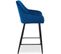 Lot De 2 Chaises De Bar Velours "onika" 105cm Bleu