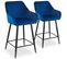 Lot De 2 Chaises De Bar Velours "onika" 105cm Bleu