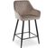 Lot De 2 Chaises De Bar Velours "onika" 105cm Taupe