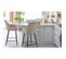 Lot De 2 Chaises De Bar Velours "onika" 105cm Taupe