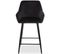 Lot De 2 Chaises De Bar Velours "onika" 105cm Noir