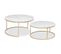 Lot De 2 Tables Basses "geon" 78cm Blanc et Or