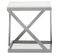 Table D'appoint Design "palamo" 57cm Argent et Blanc