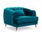 Fauteuil Capitonné En Velours "glamour" 93cm Bleu